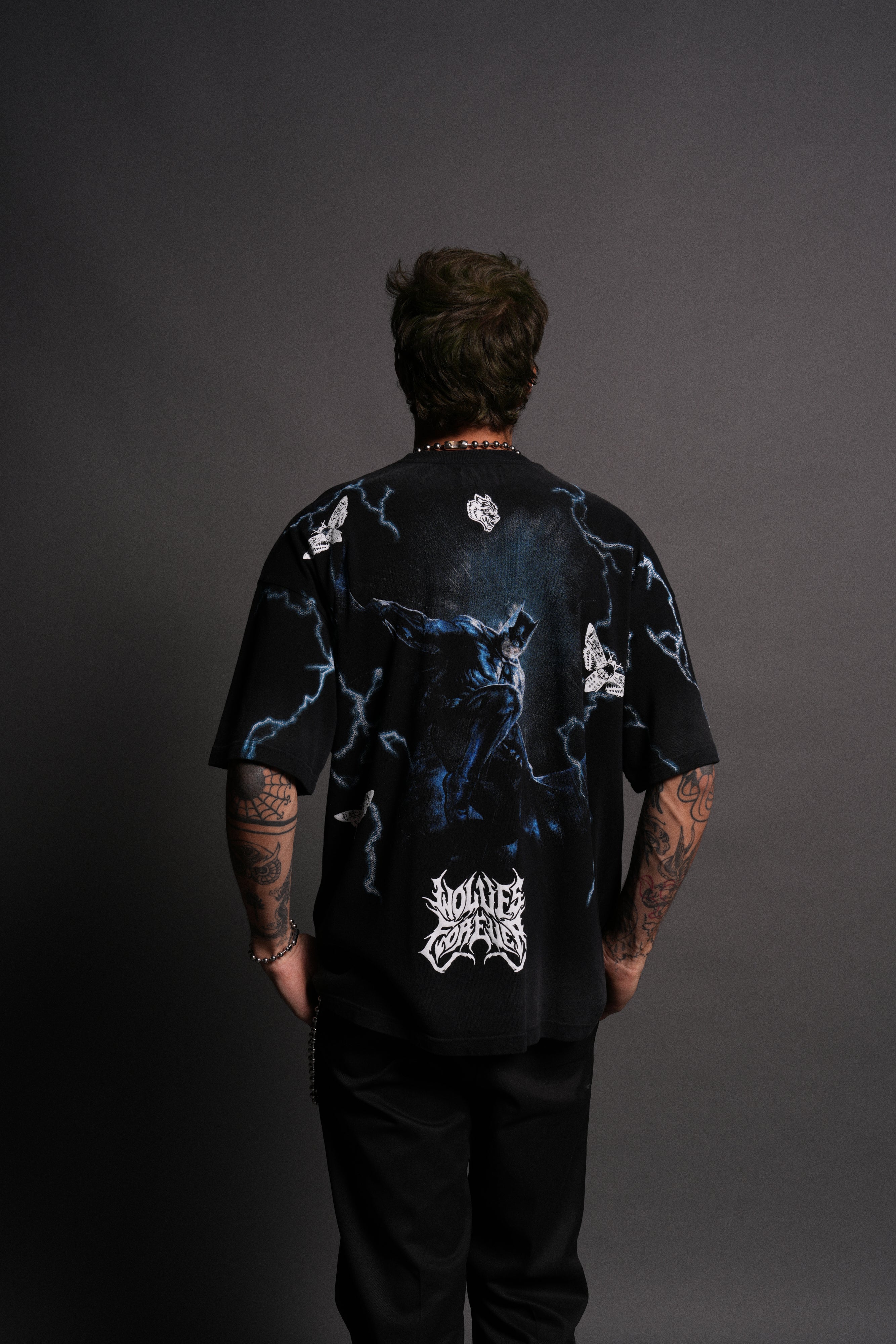 Born in the Shadows "Premium" Oversized Tee in Black Drift Wash
