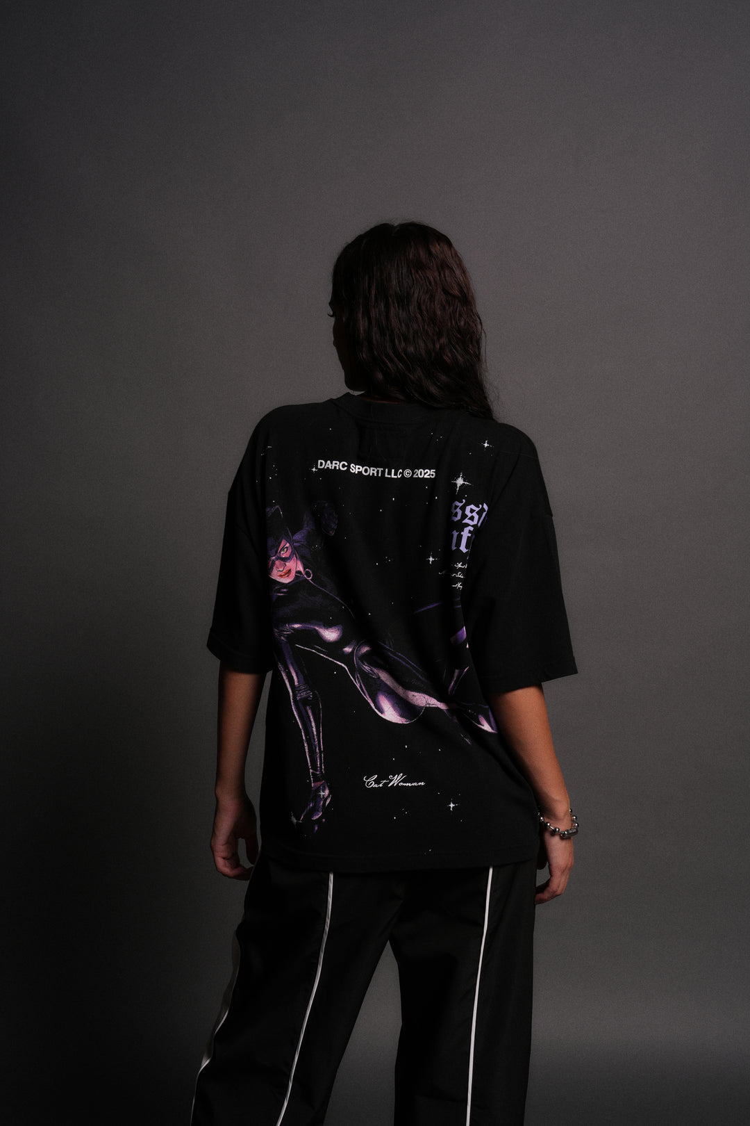Cat Woman Forever Box Cut "Pump Cover" Tee in Black