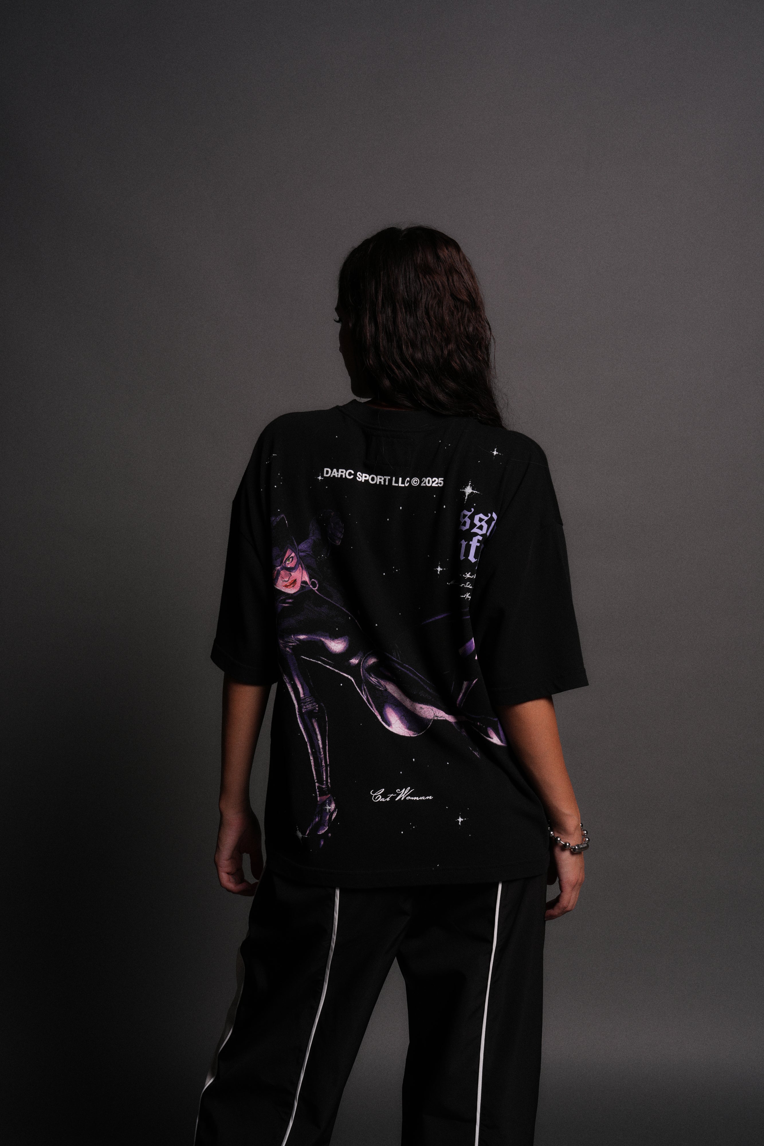 Cat Woman Forever Box Cut "Pump Cover" Tee in Black
