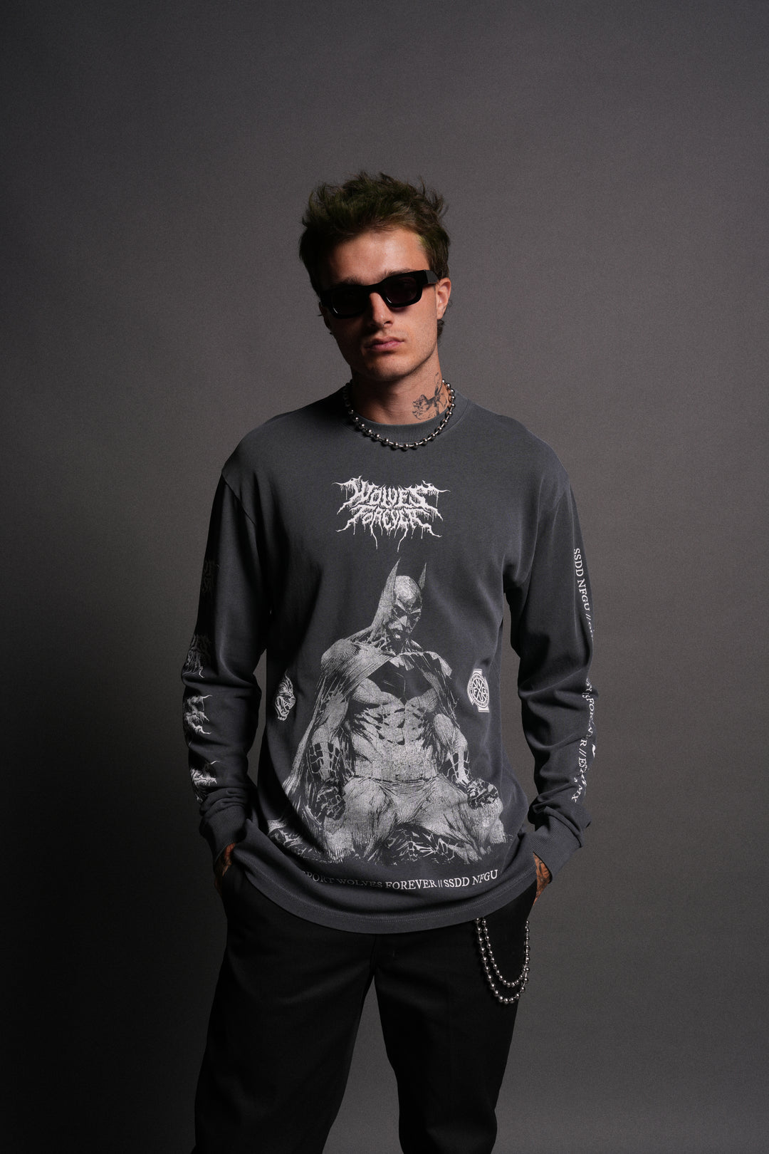 Where Shadows Begin "Premium" L/S Tee in Darc Blue