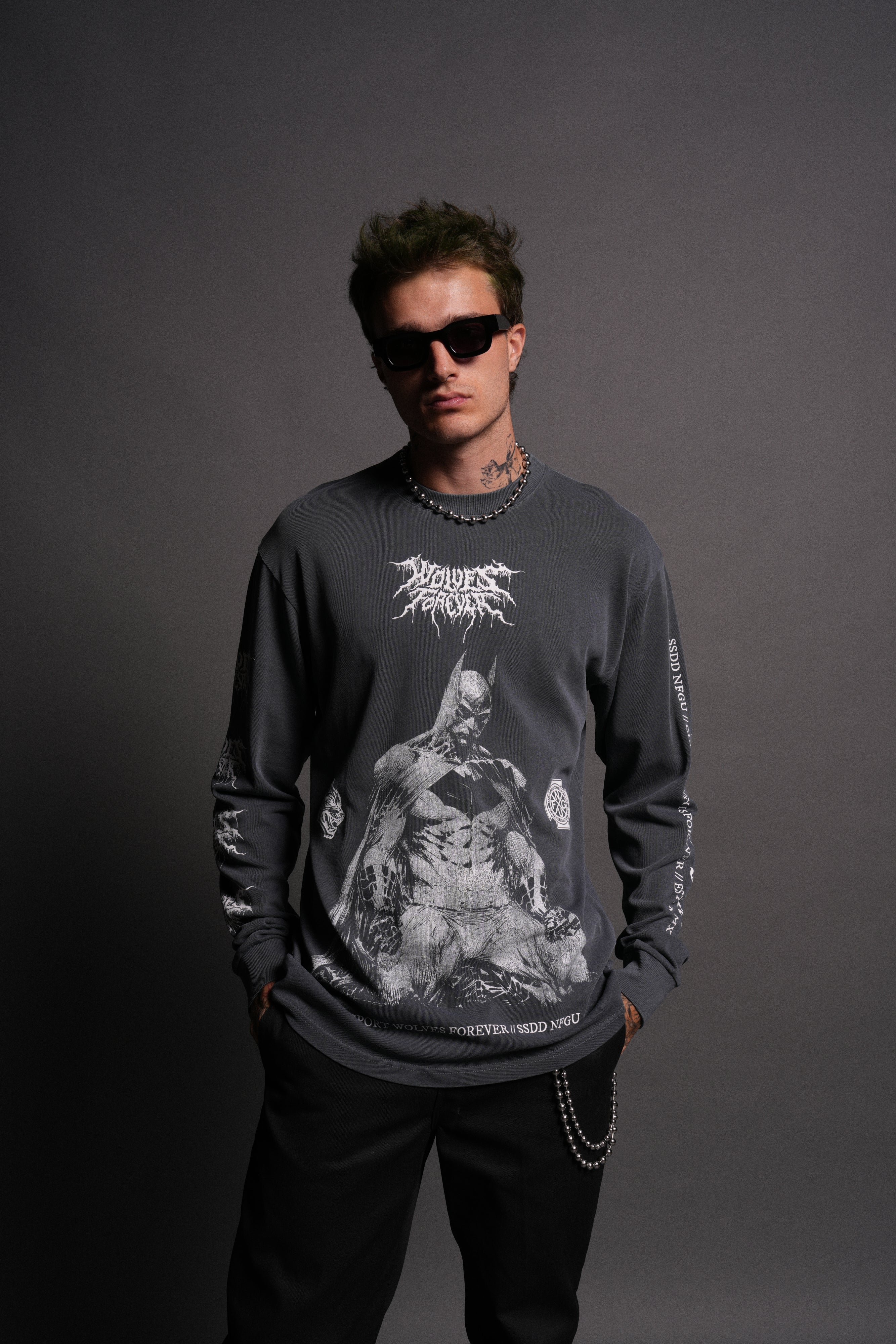 Where Shadows Begin "Premium" L/S Tee in Darc Blue
