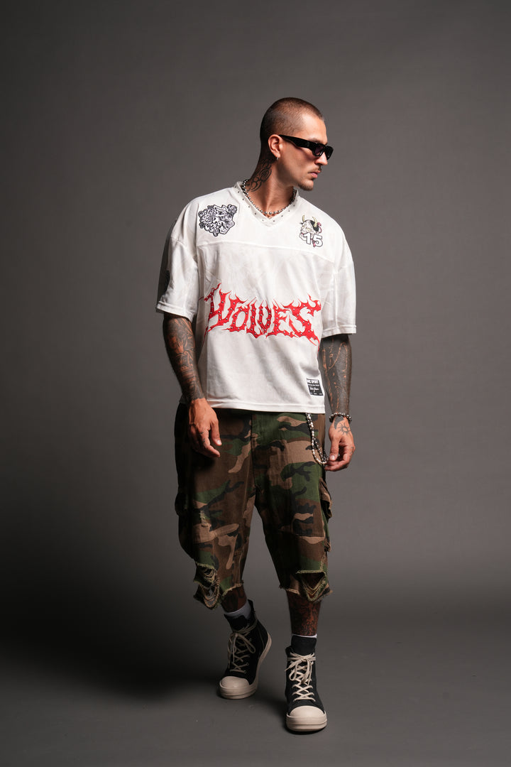 Gashadokuro Emmitt Football Jersey in Cream