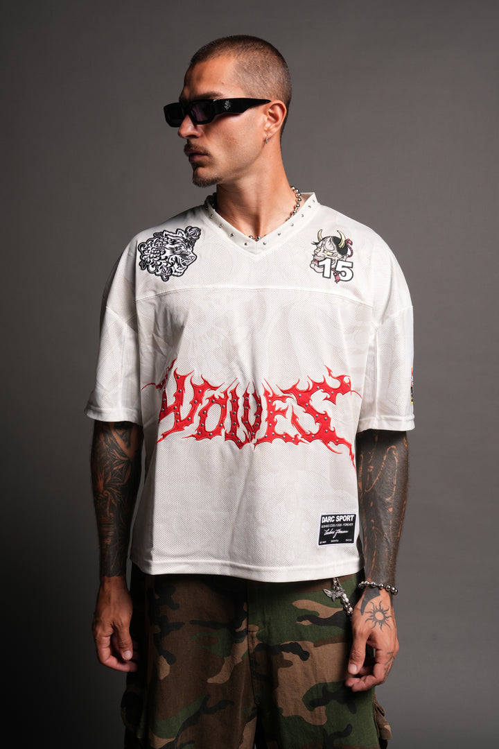 Gashadokuro Emmitt Football Jersey in Cream