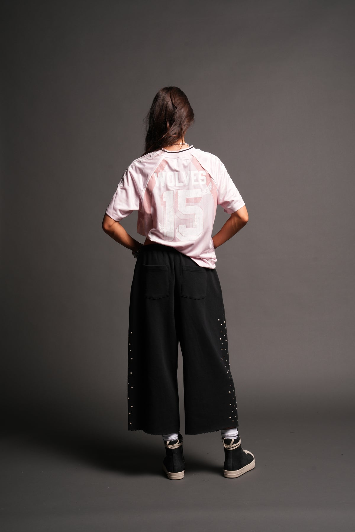 She Wolves Club She Oversized Soccer Jersey In Blush Pink