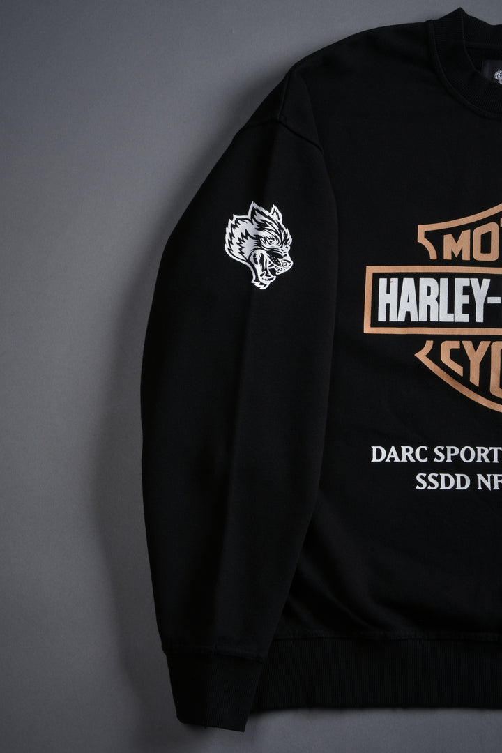 Our Clubs Grunge Destroyed Oversized London Crewneck in Black