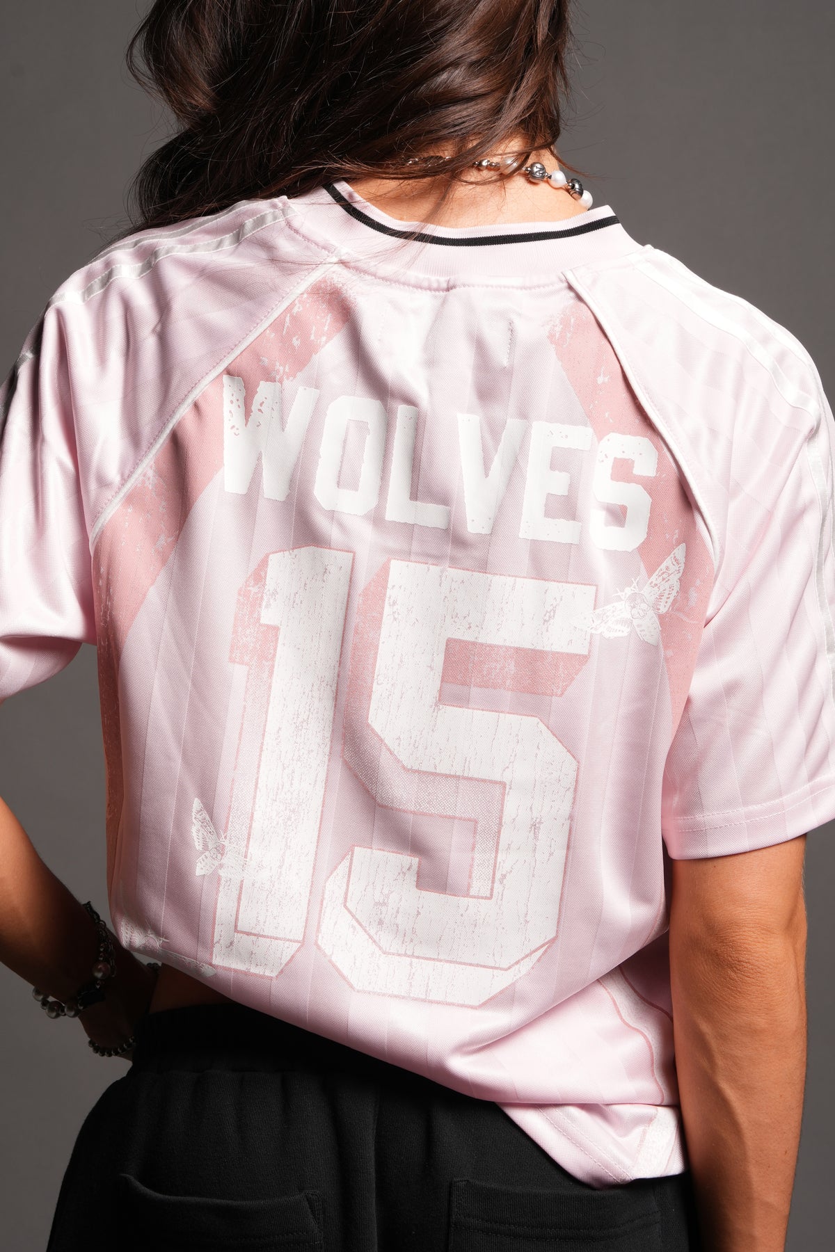 She Wolves Club She Oversized Soccer Jersey In Blush Pink