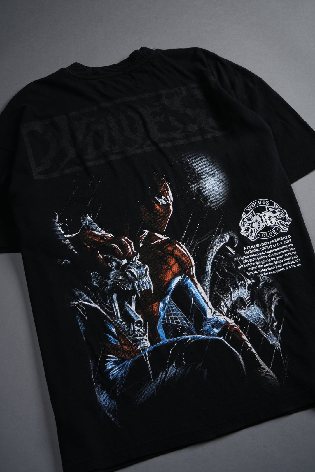 Spider in the Night "Premium" Oversized Tee in Black