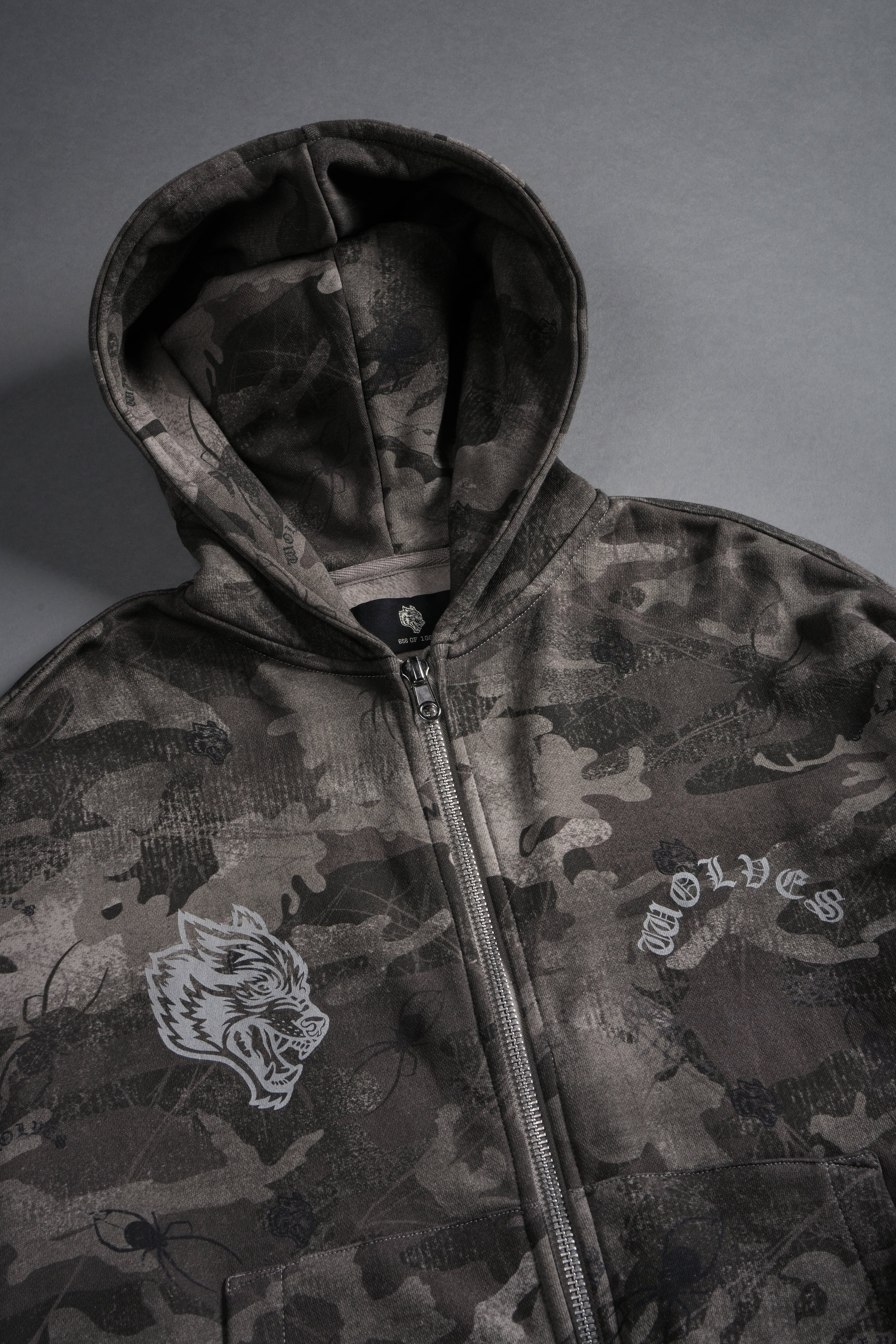 Wolf Chopper Darco Double Zip Hoodie in Spider Camo V2