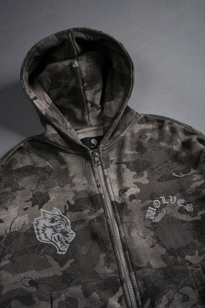 Wolf Chopper Darco Double Zip Hoodie in Spider Camo V2