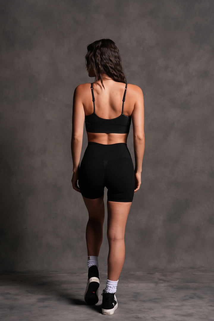 Her Energy "Everson" Seamless Sports Bra in Heart Candy Black