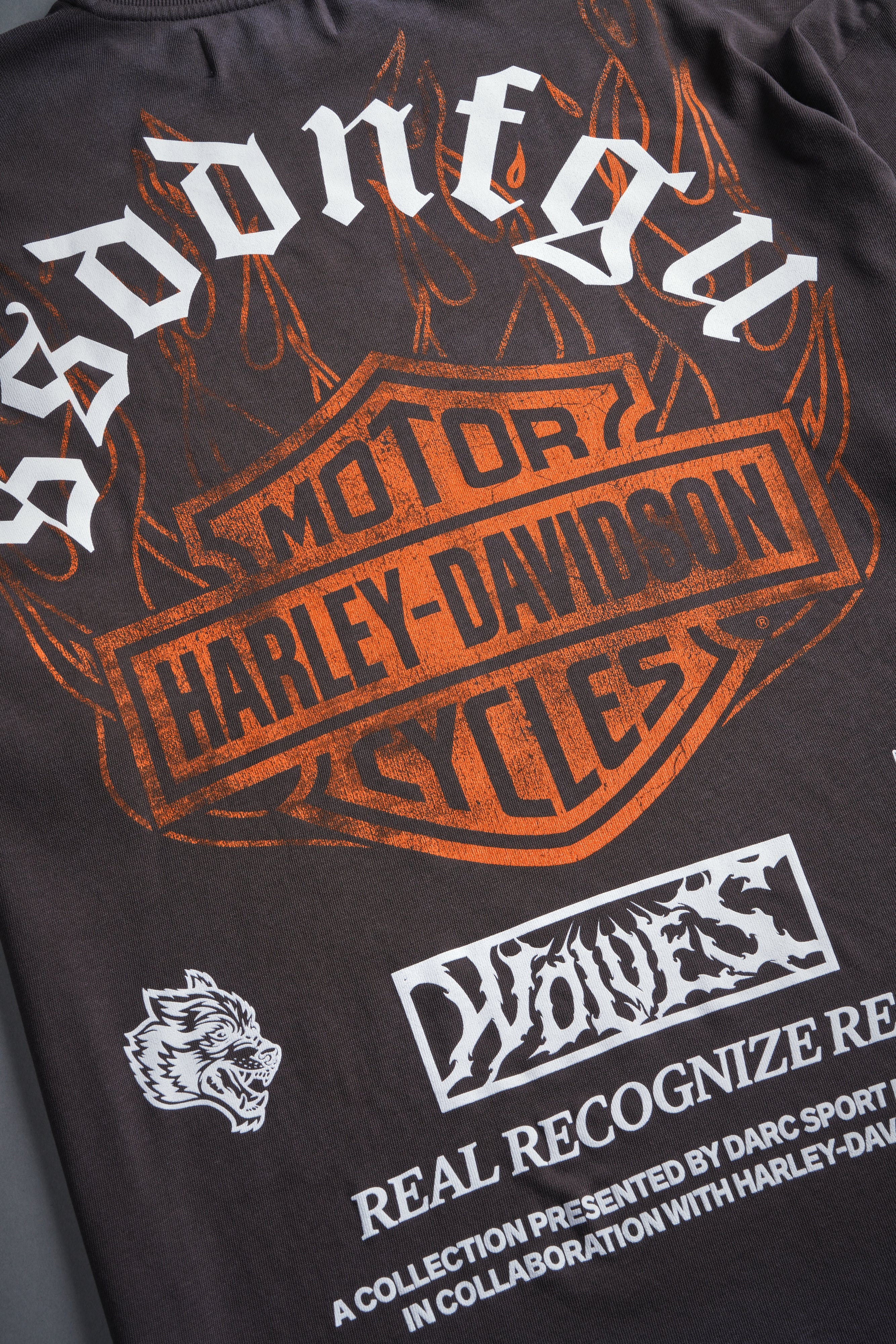 Inferno Wolf "Premium" Oversized Tee in Darc Brown Drift Wash