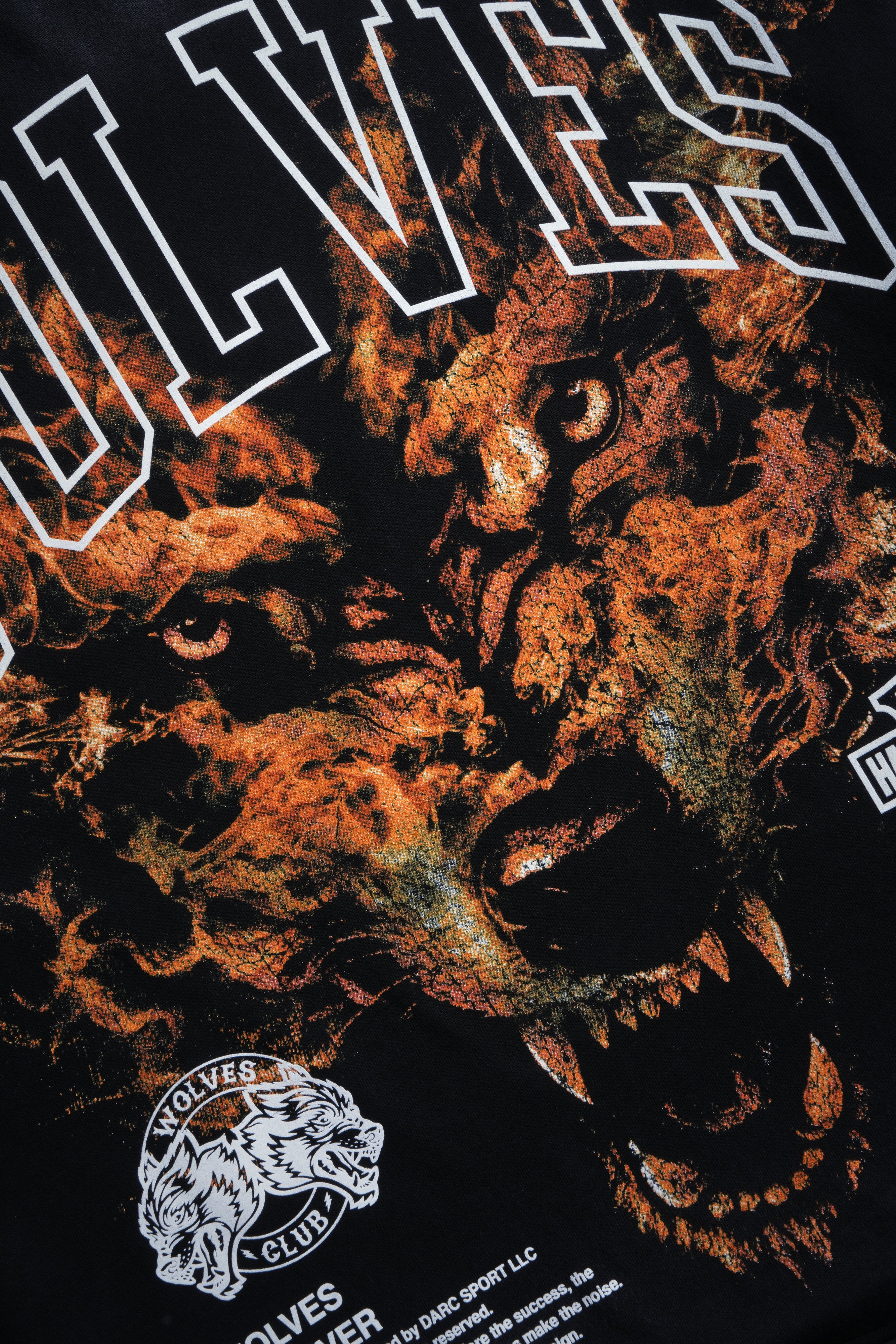 Born From Fire Distressed Grunge Mid-Length Raw Hem Tee in Black Drift Wash