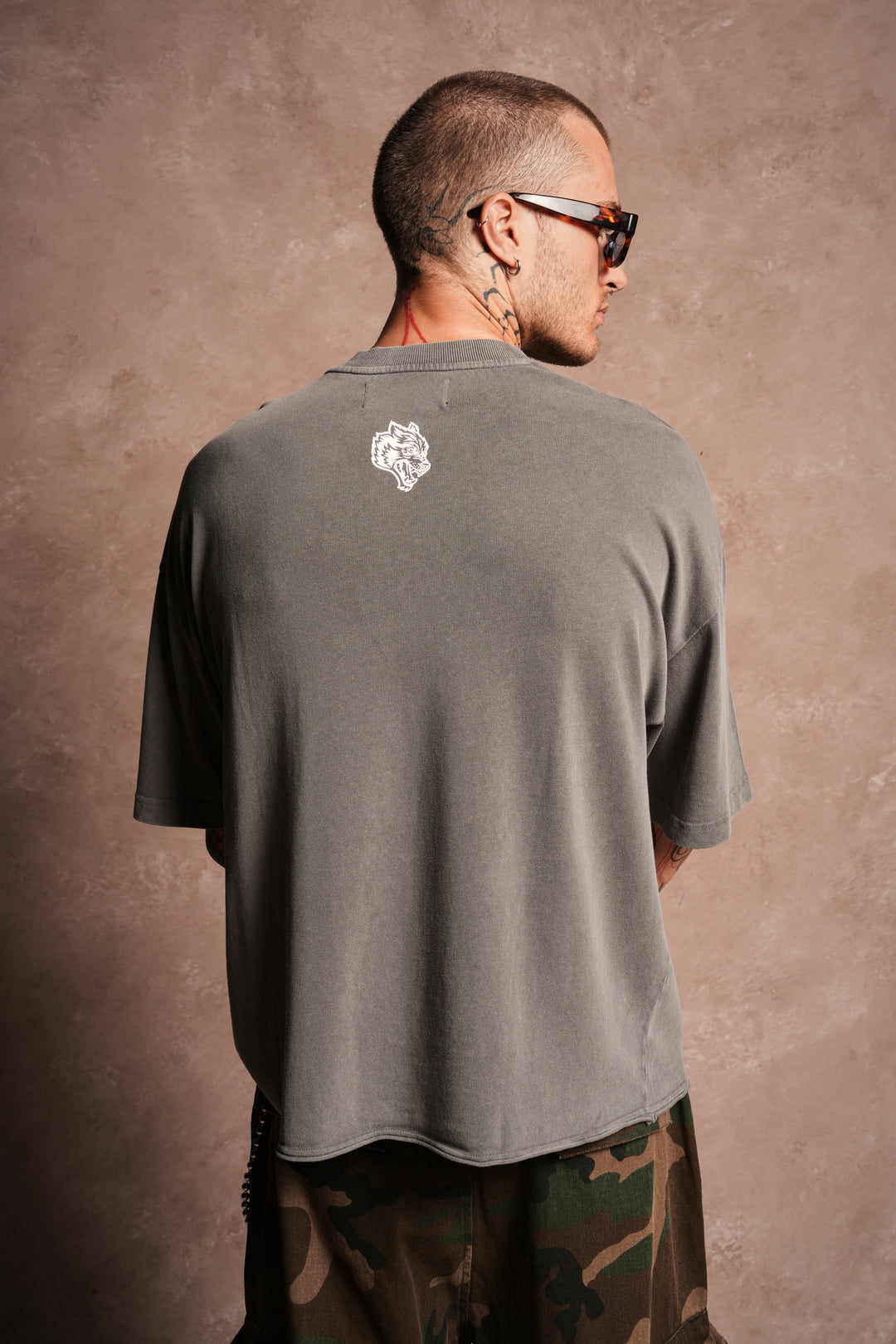 Mickey Mouse Hesh Premium Raw Hem Box Cut Tee in Slate Gray