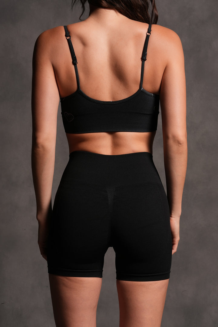 Dual "Stella" Soft Seamless Shorts in Black