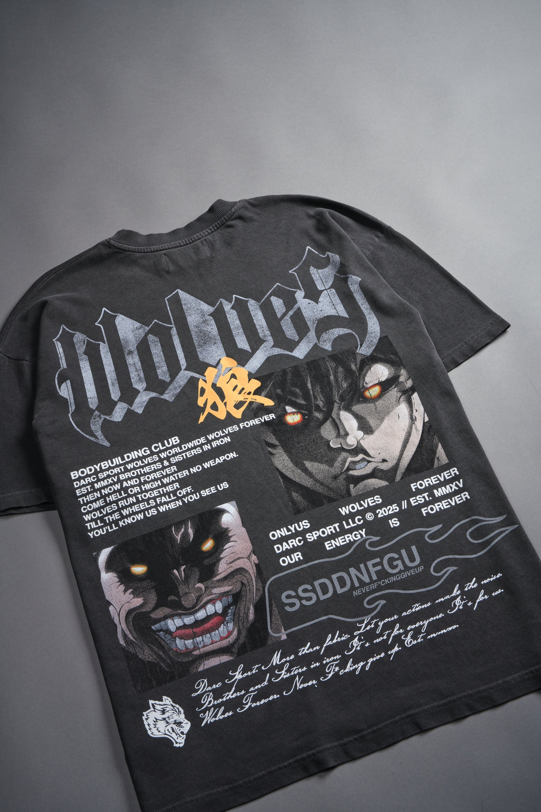 Hanma Legacy "Premium" Oversized Tee in Wolf Gray