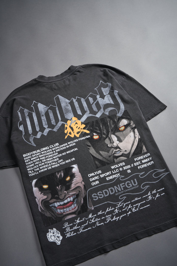 Hanma Legacy "Premium" Oversized Tee in Wolf Gray