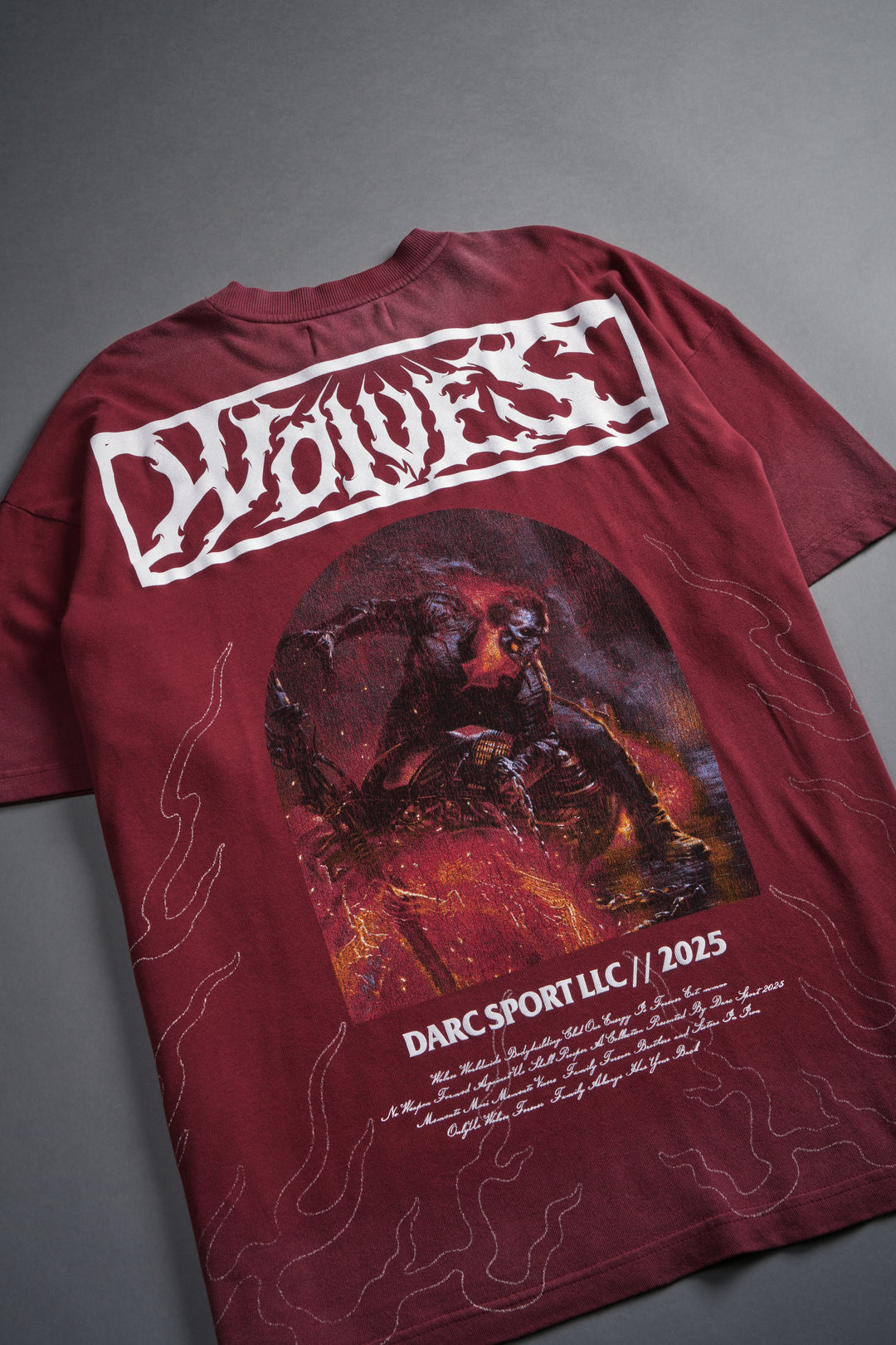 Ghostrider "Premium" Oversized Tee in Cherry Red Drift Wash