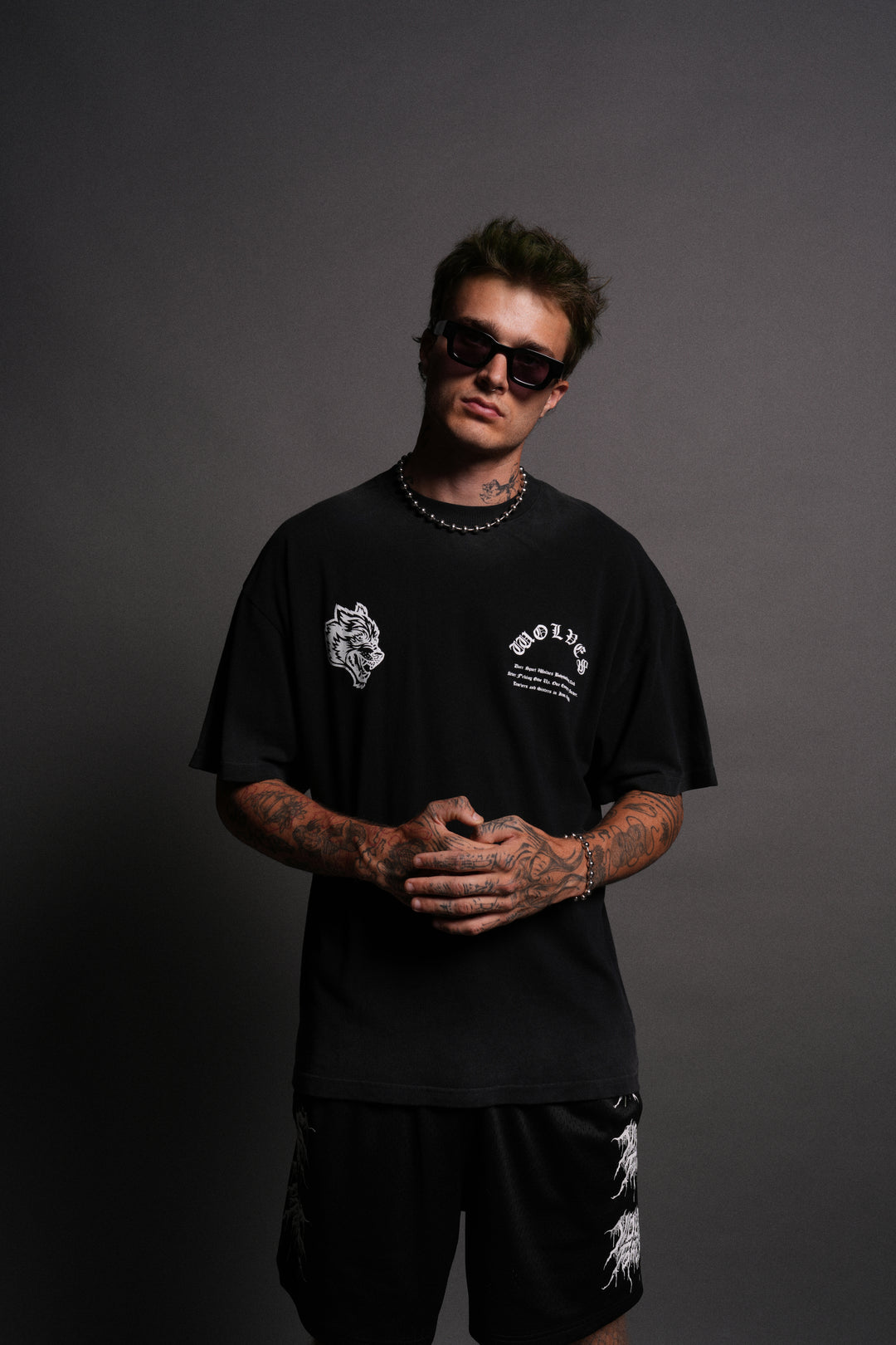 The Last Laugh "Premium" Oversized Tee in Black Drift Wash
