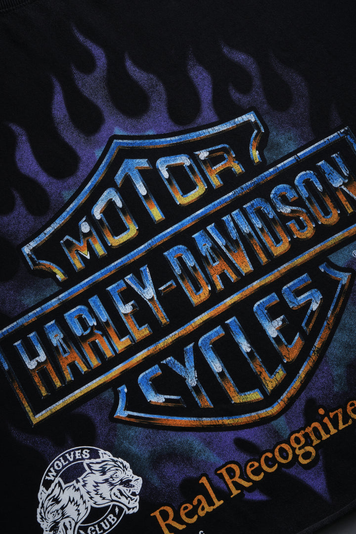 Iron Fire Grunge Cut-Off Tee in Black