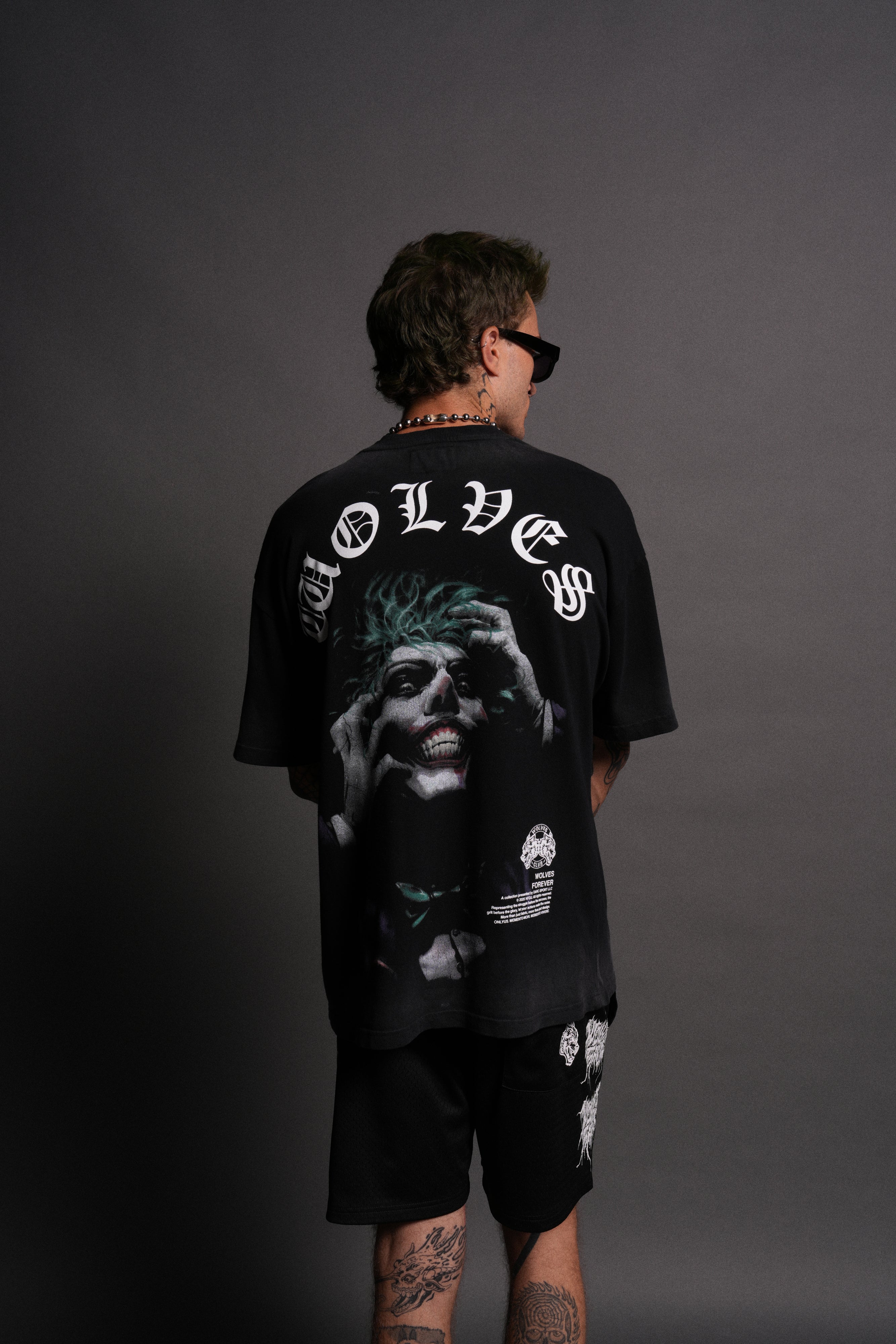 The Last Laugh "Premium" Oversized Tee in Black Drift Wash