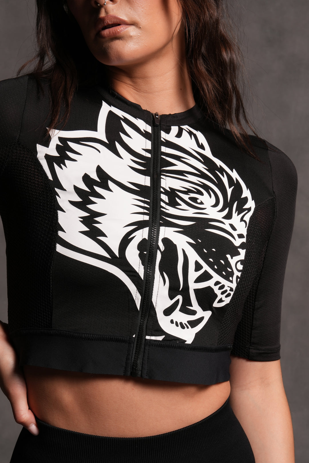 Big Wolf She Cycling Jersey in Black