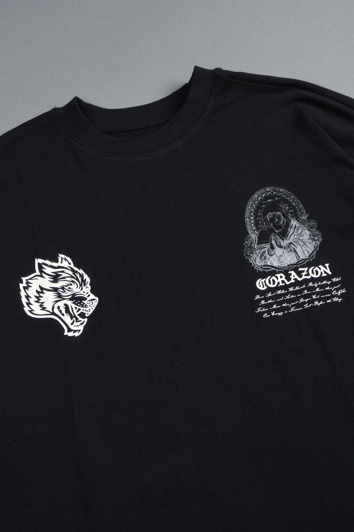 Sacred Lady Premium Oversized Tee In Black