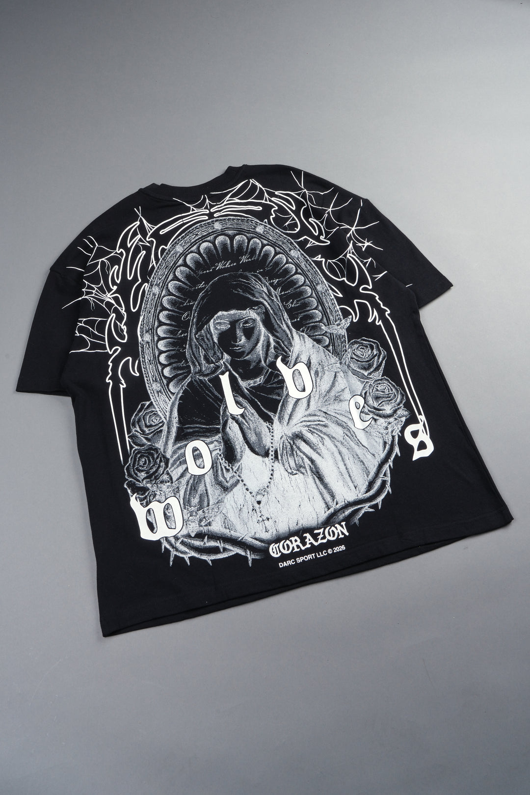 Sacred Lady Premium Oversized Tee In Black