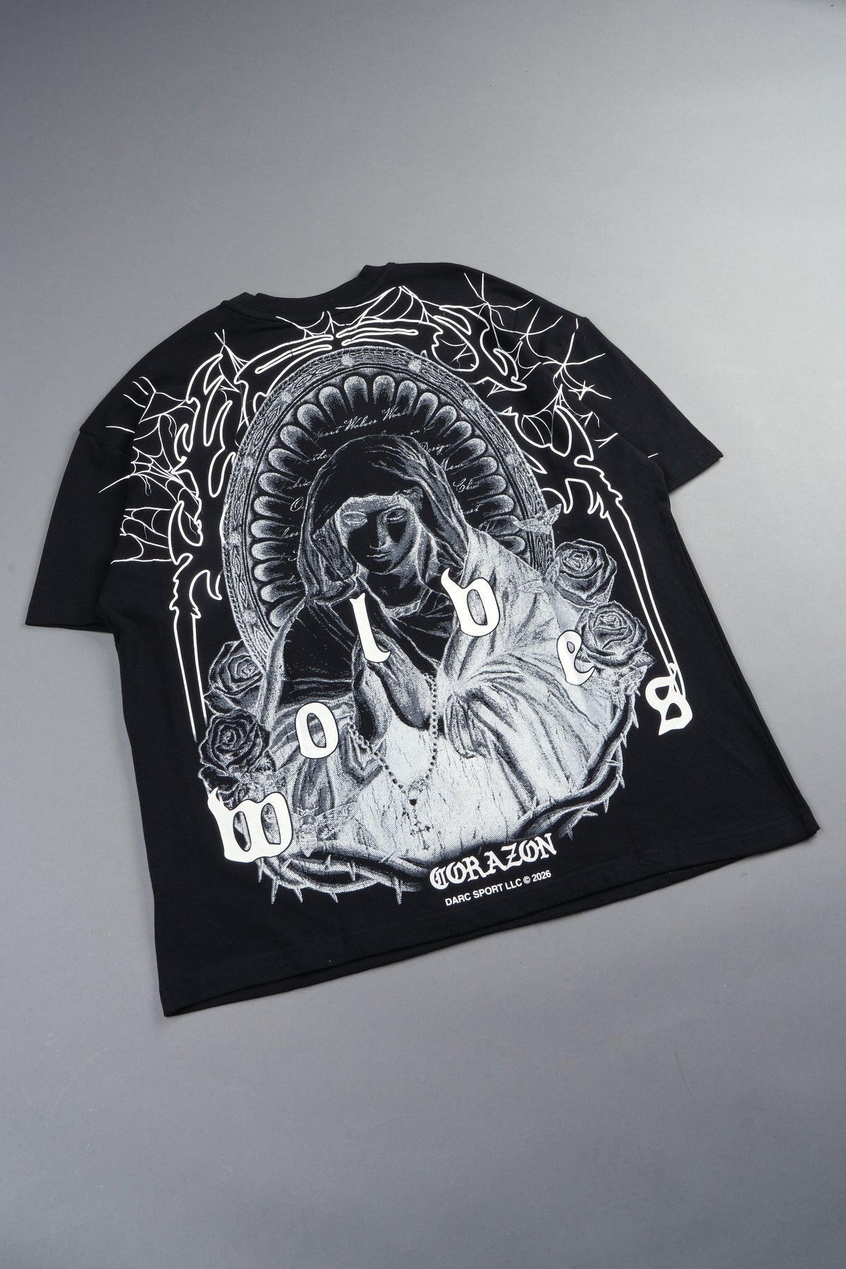 Sacred Lady Premium Oversized Tee In Black