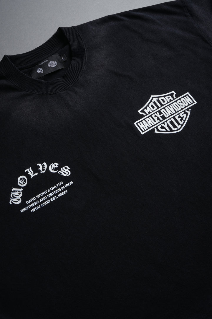 Iron Lightning Grunge Cut-Off Tee in Black Drift Wash