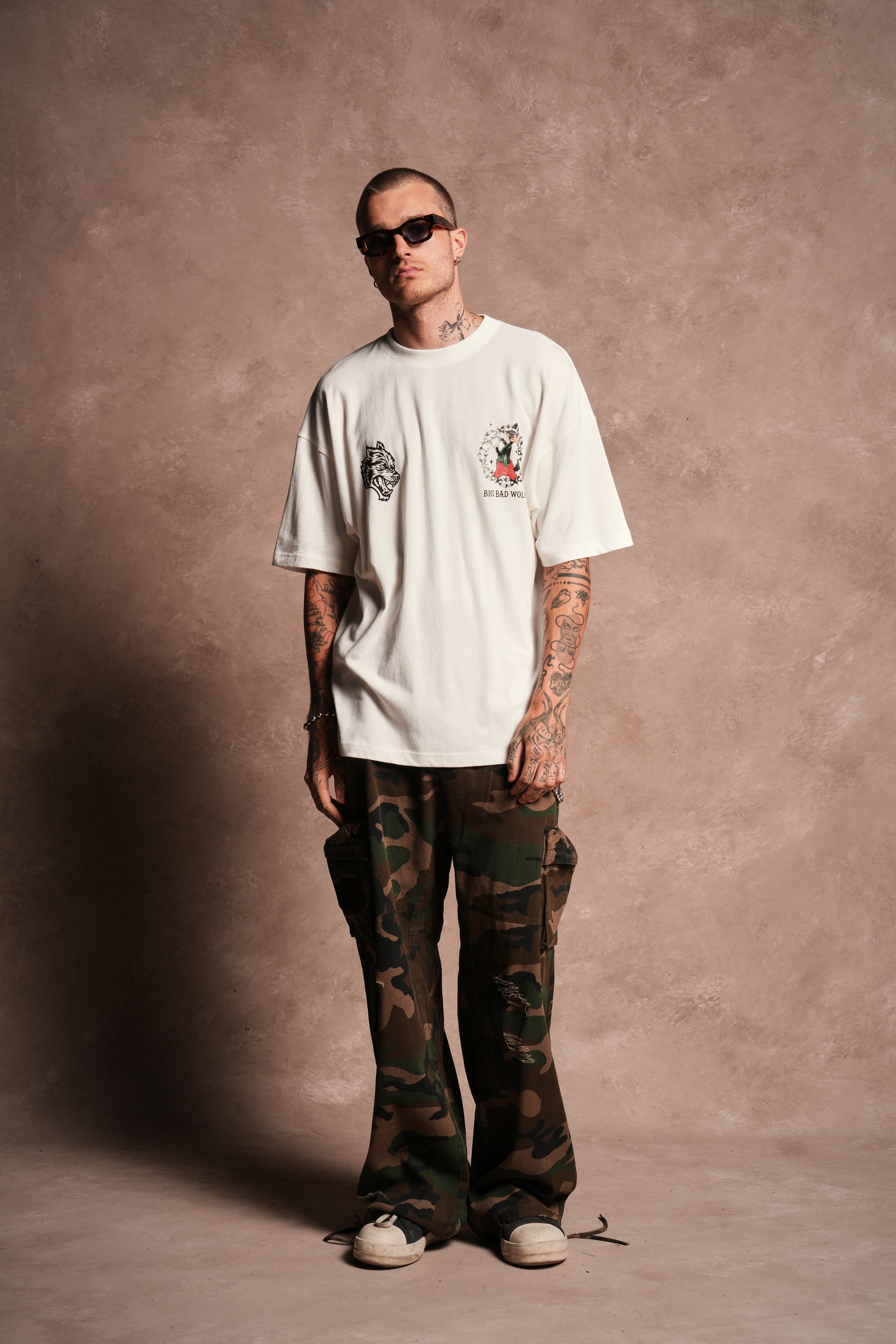 Big Bad Wolf Forever Premium Oversized Tee in Cream