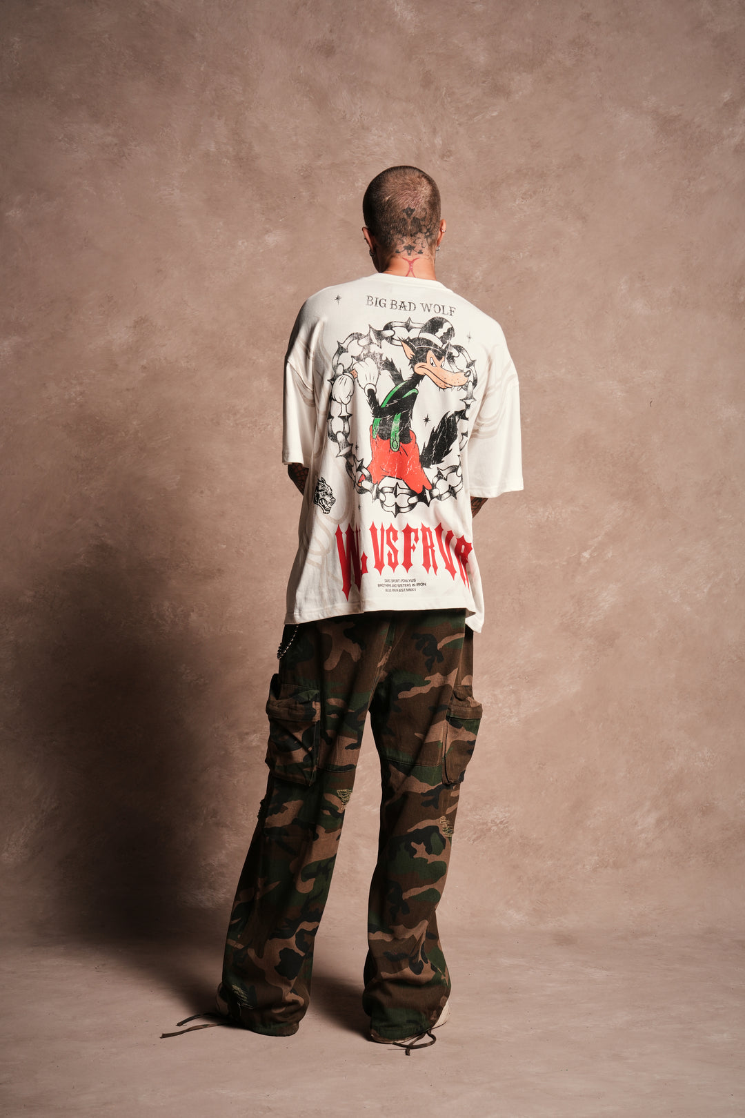 Big Bad Wolf Forever Premium Oversized Tee in Cream