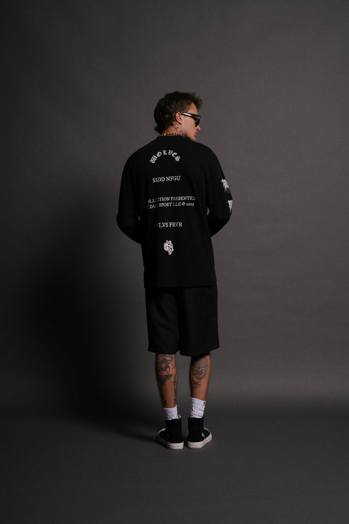 Where Shadows Begin "Premium" L/S Tee in Black