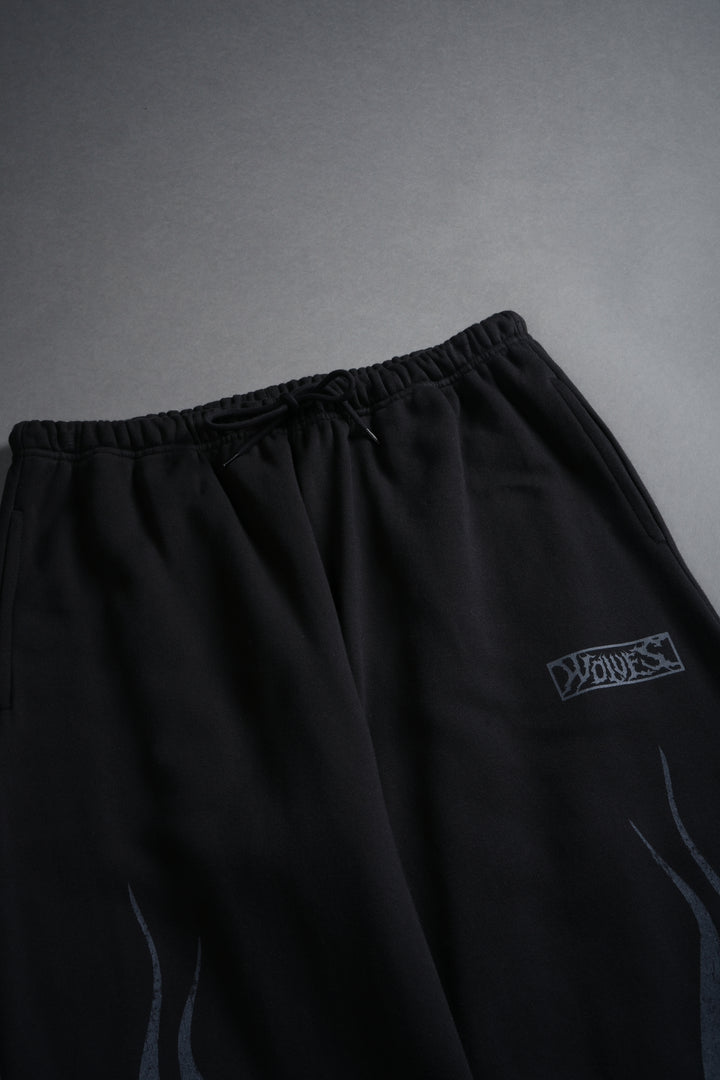 Hollow Flame Lightweight Lounger Sweat Pants in Black