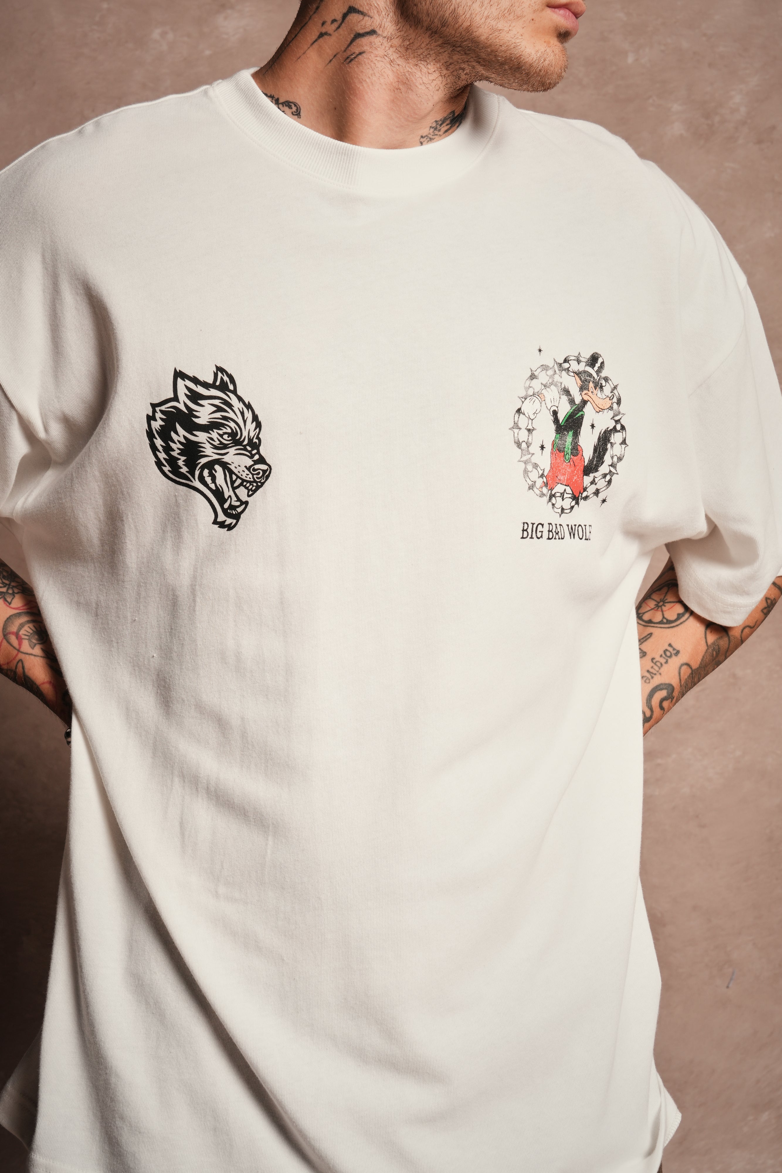 Big Bad Wolf Forever Premium Oversized Tee in Cream