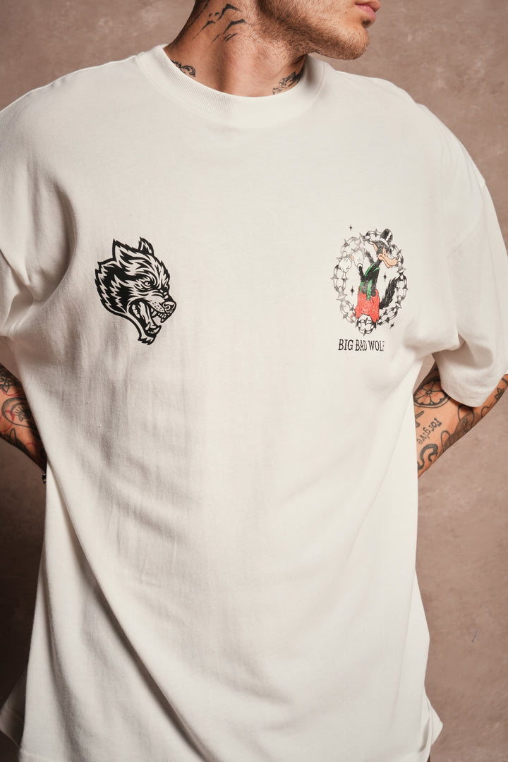 Big Bad Wolf Forever Premium Oversized Tee in Cream