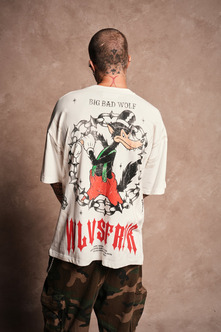Big Bad Wolf Forever Premium Oversized Tee in Cream