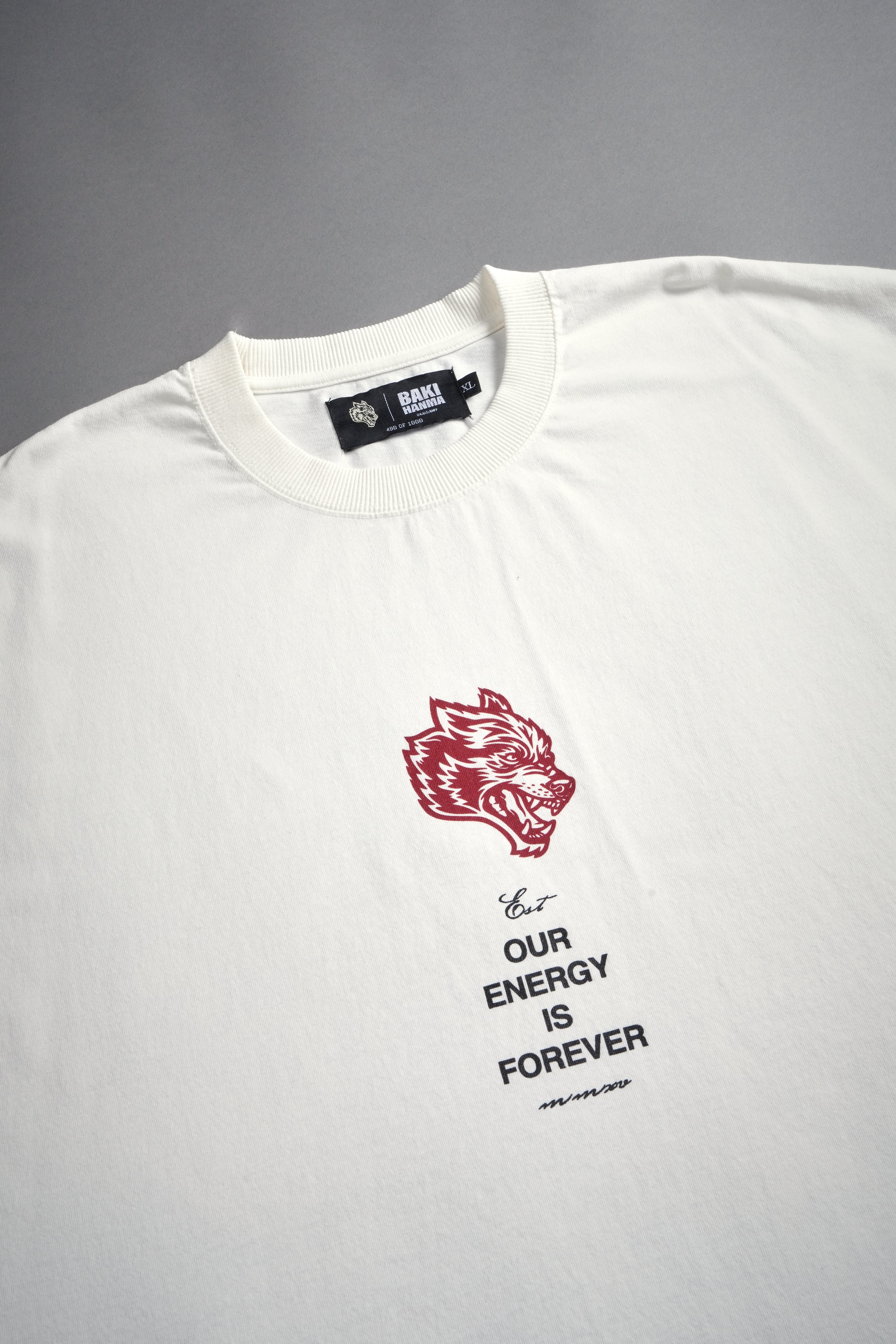 Hanma Legacy Grunge Cut-Off Tee in Cream