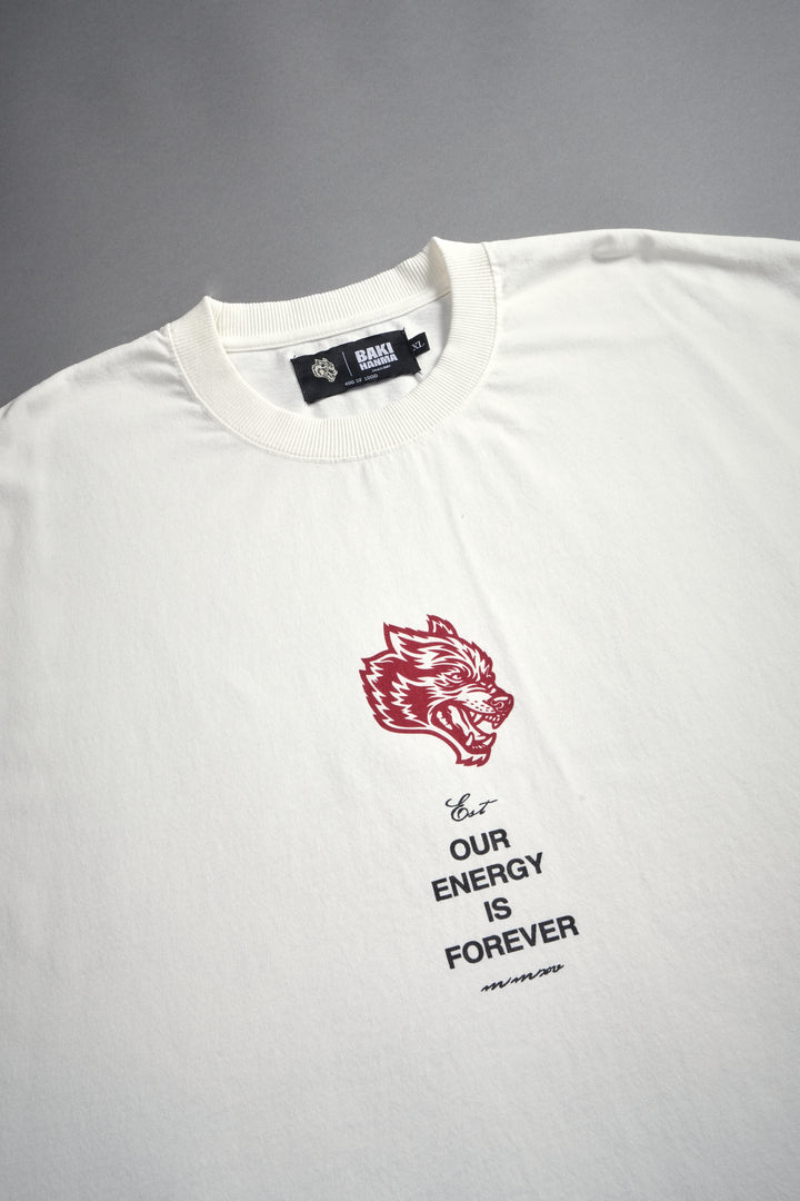 Hanma Legacy Grunge Cut-Off Tee in Cream