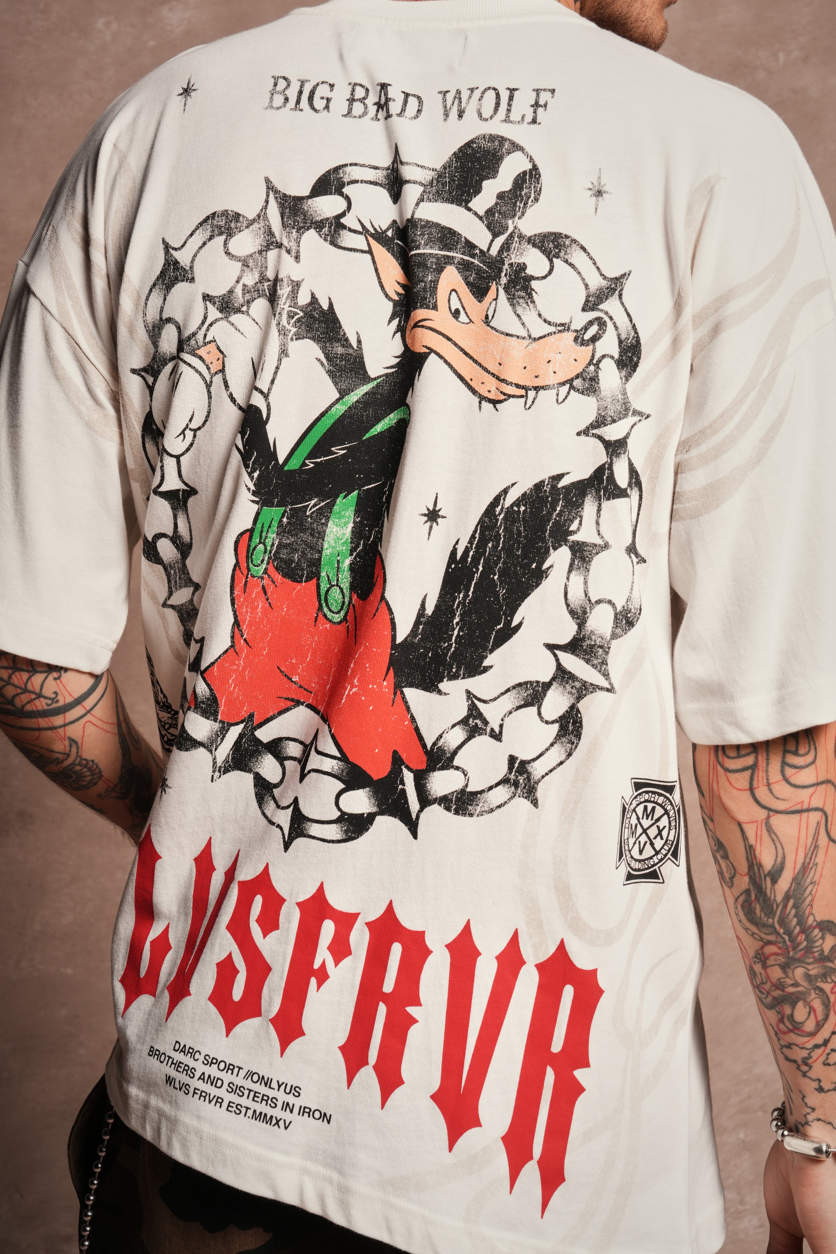 Big Bad Wolf Forever Premium Oversized Tee in Cream