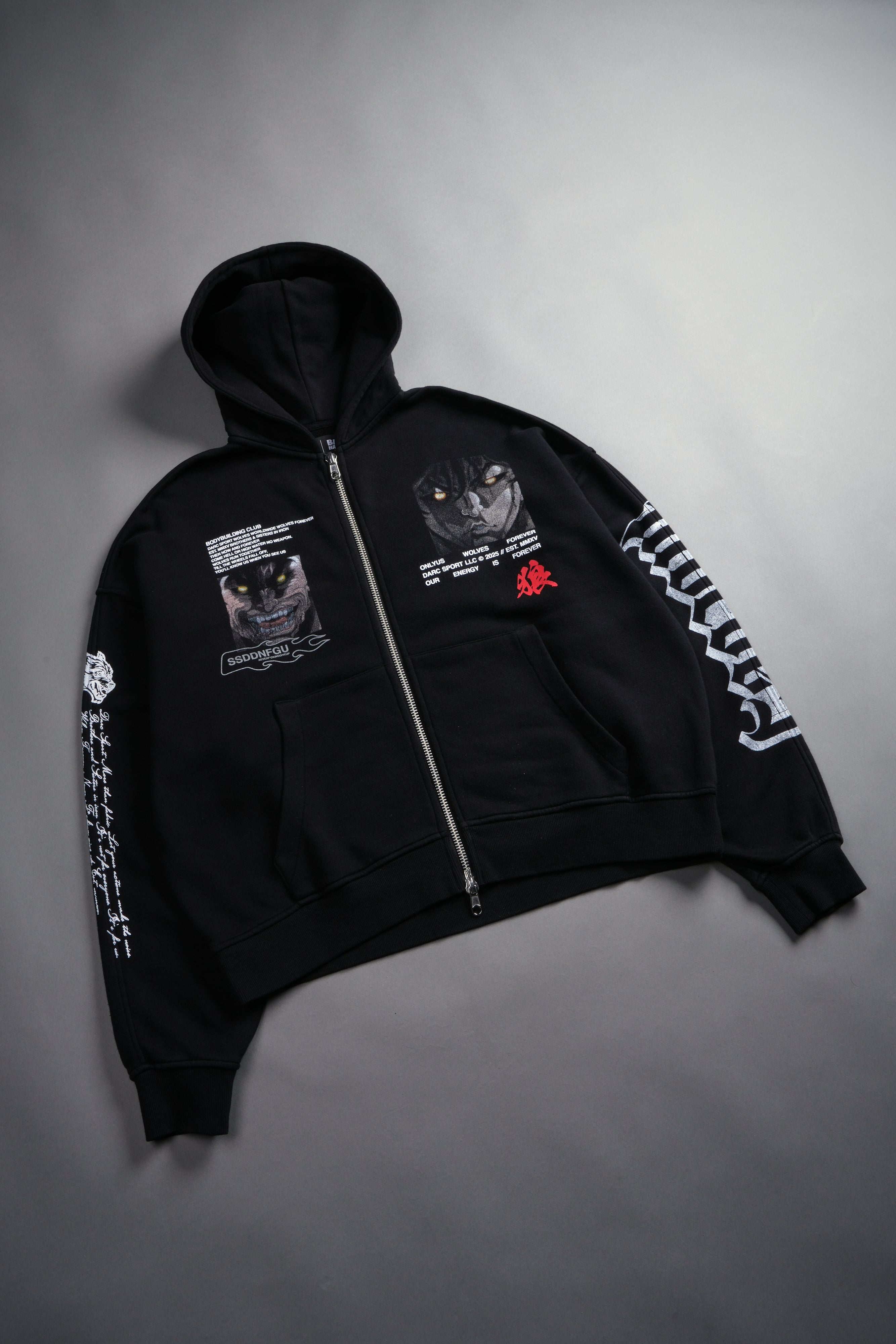 Hanma Legacy Darco Double Zip Hoodie in Black