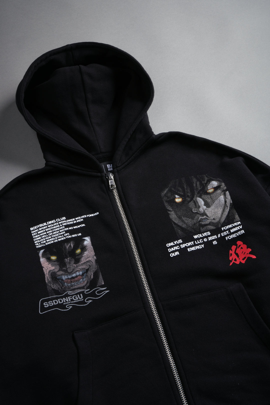 Hanma Legacy Darco Double Zip Hoodie in Black