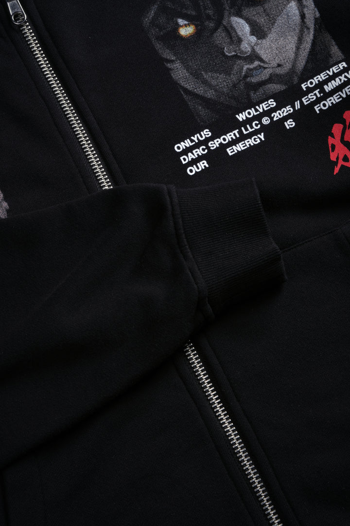 Hanma Legacy Darco Double Zip Hoodie in Black