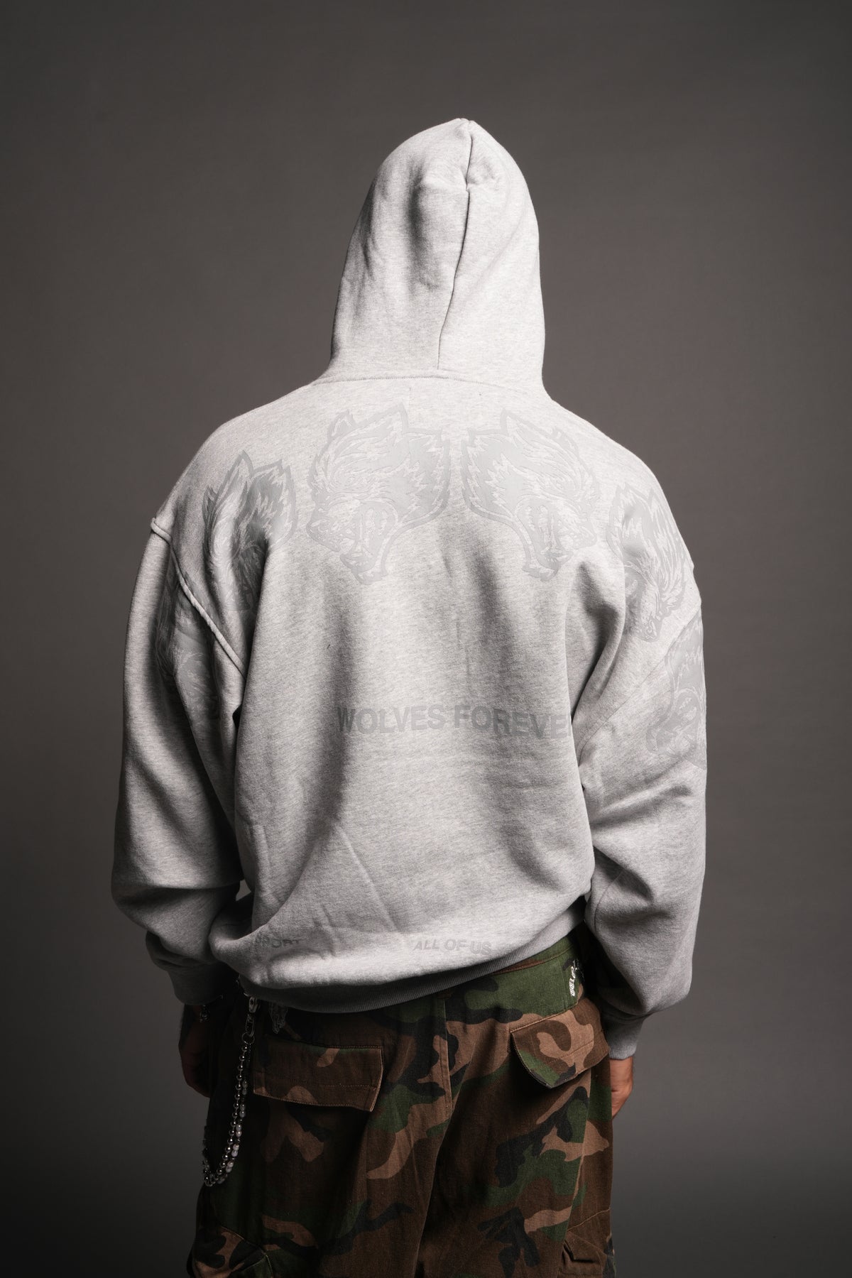 Wolves Have Your Back Bishop Hoodie In Light Athletic Gray