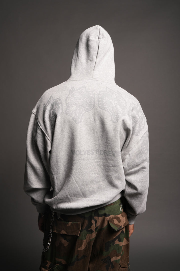 Wolves Have Your Back Bishop Hoodie In Light Athletic Gray