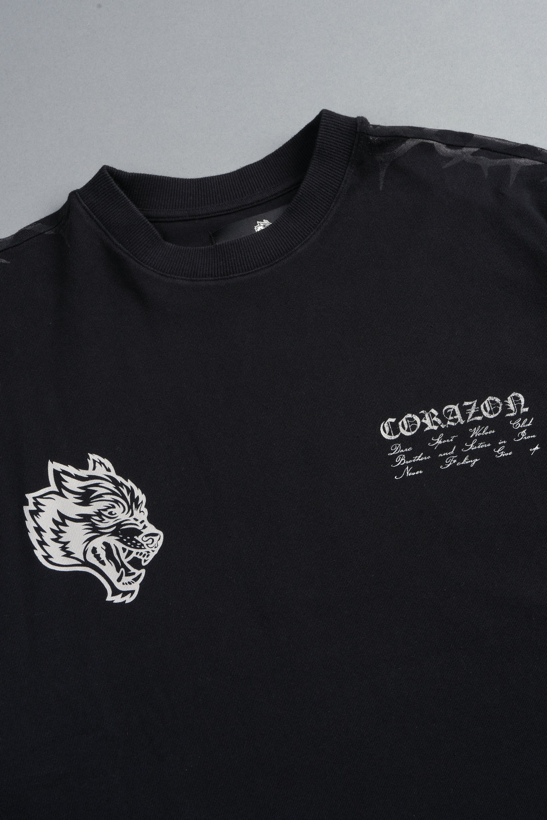 Angelito Muerto Premium Raw Hem Box Cut Tee In Black