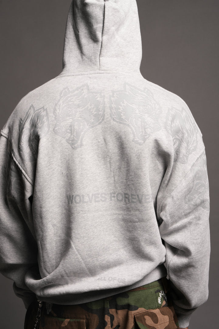 Wolves Have Your Back Bishop Hoodie In Light Athletic Gray