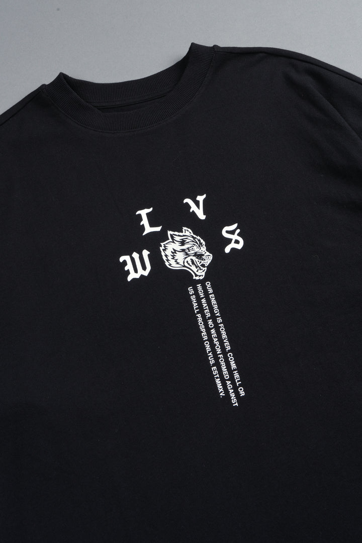 Dama De Las Rosas Premium Oversized Tee In Black