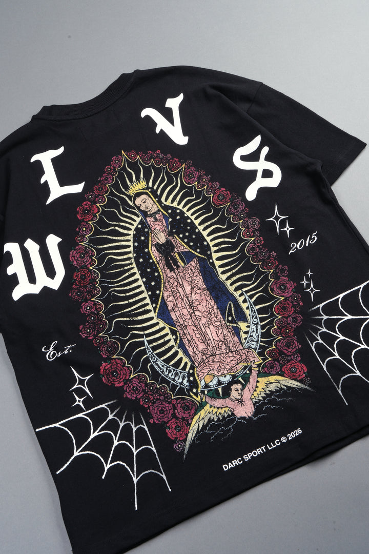 Dama De Las Rosas Premium Oversized Tee In Black