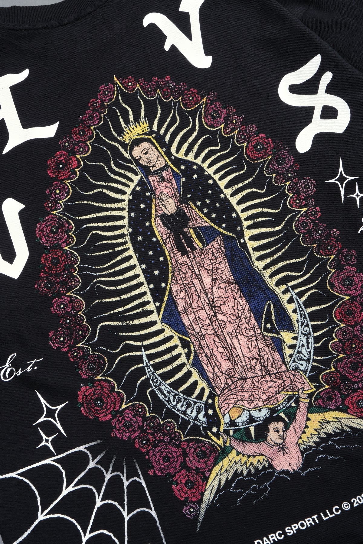 Dama De Las Rosas Premium Oversized Tee In Black