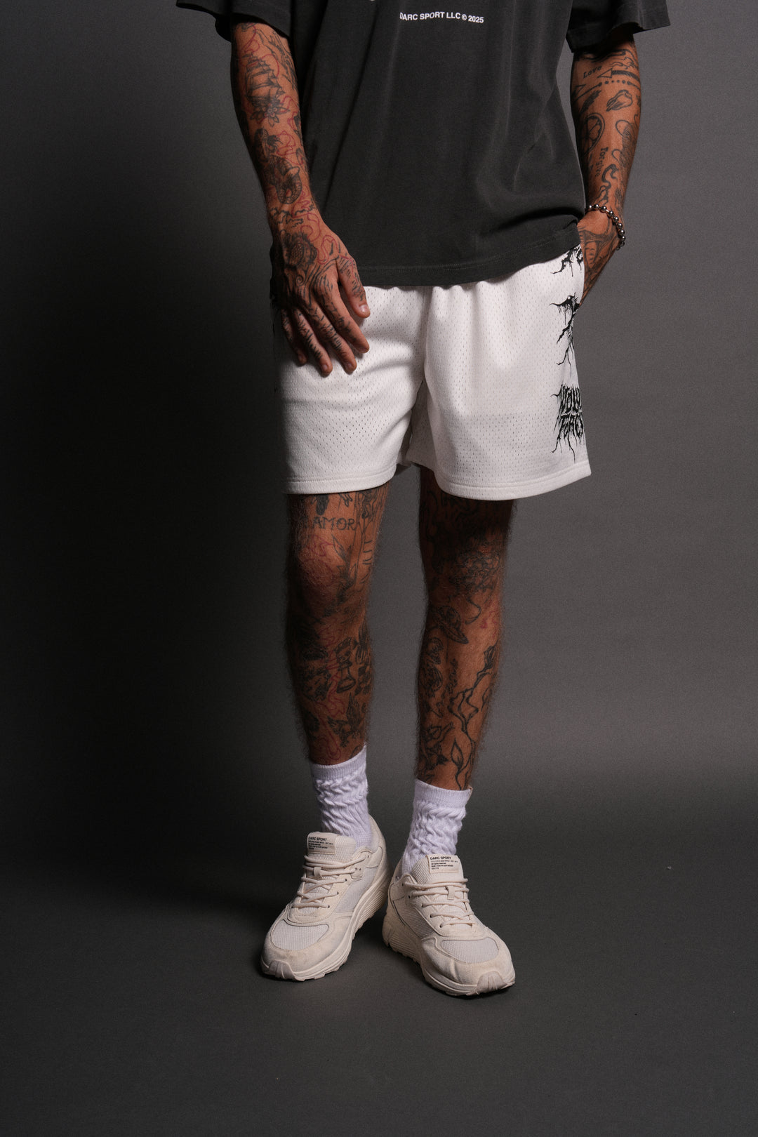 Shadow Mesh Shorts in Cream